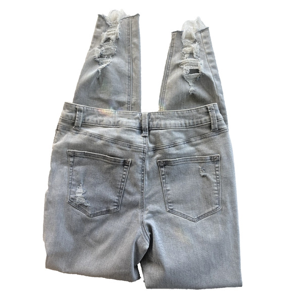 Women's Med Long Maurices stretch jeans: High Rise fit, button fly, distressed - Picture 1 of 5